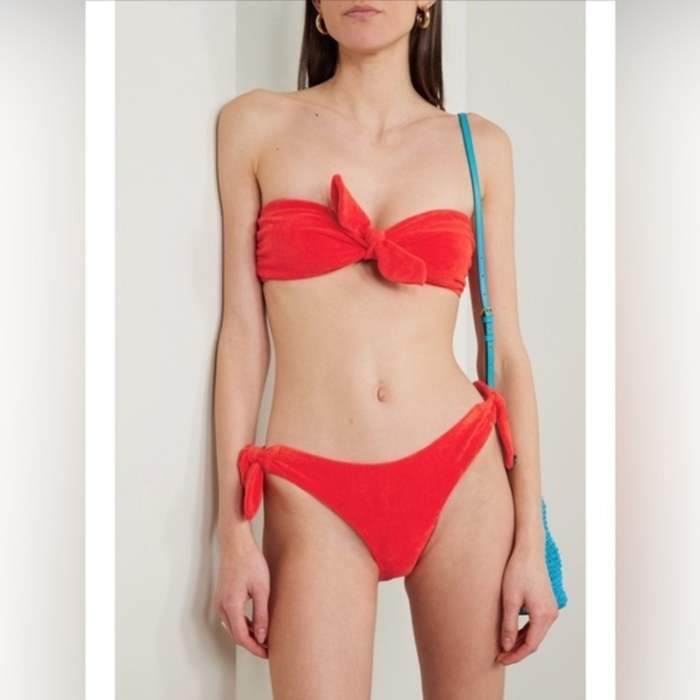 ZIMMERMANN Lyre knotted terry bandeau bikini Size AU 0 / US size 4
